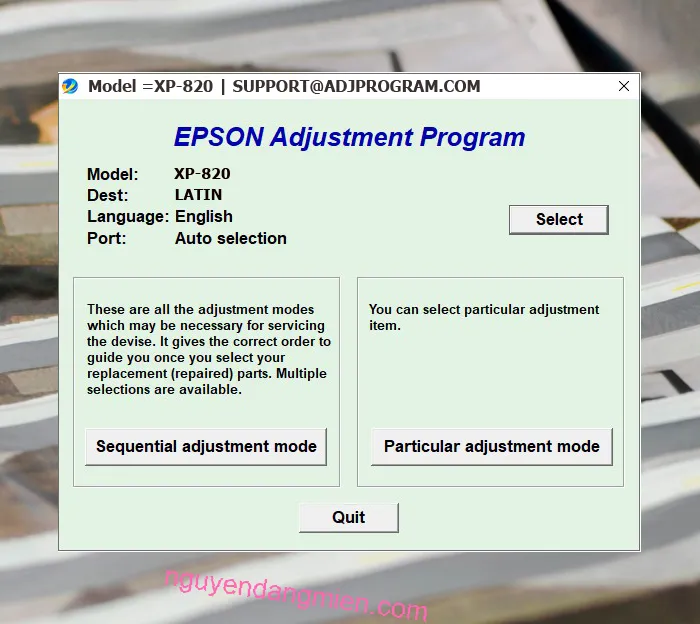 Epson XP-820 AdjProg