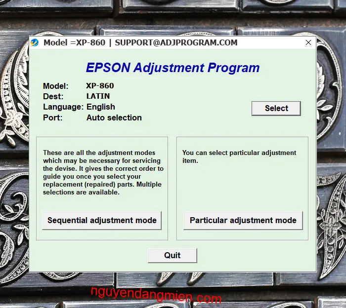Epson XP-860 AdjProg