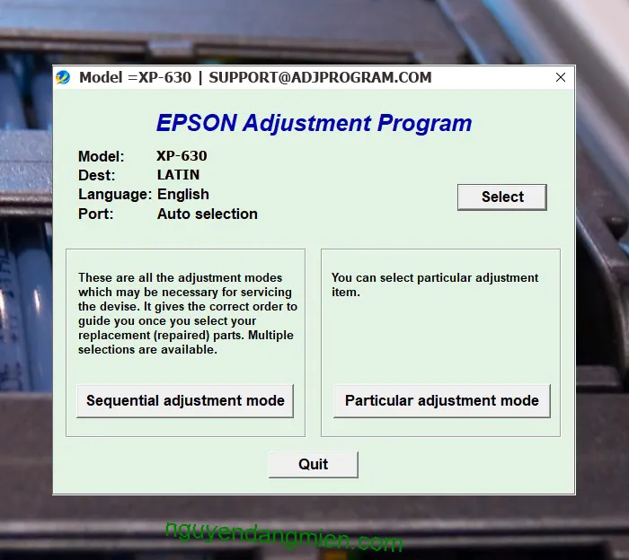 Epson XP-630 AdjProg