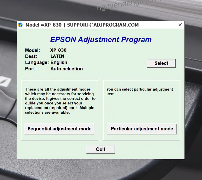 Epson XP-830 AdjProg