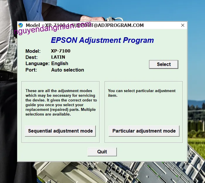 Epson XP-7100 AdjProg