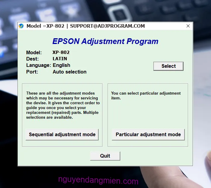 Epson XP-802 AdjProg