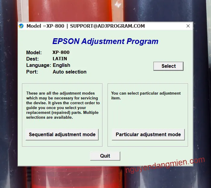 Epson XP-800 AdjProg