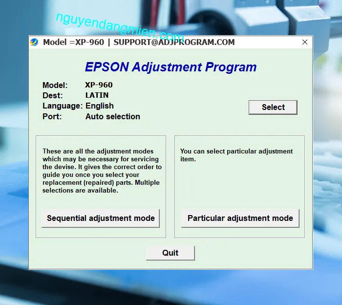 Epson XP-960 AdjProg