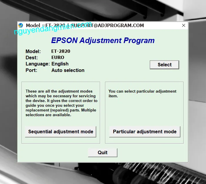 Epson ET-2820 AdjProg