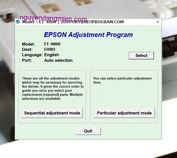 Epson ET-4800 AdjProg