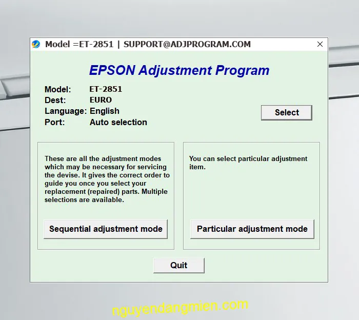 Epson ET-2851 AdjProg