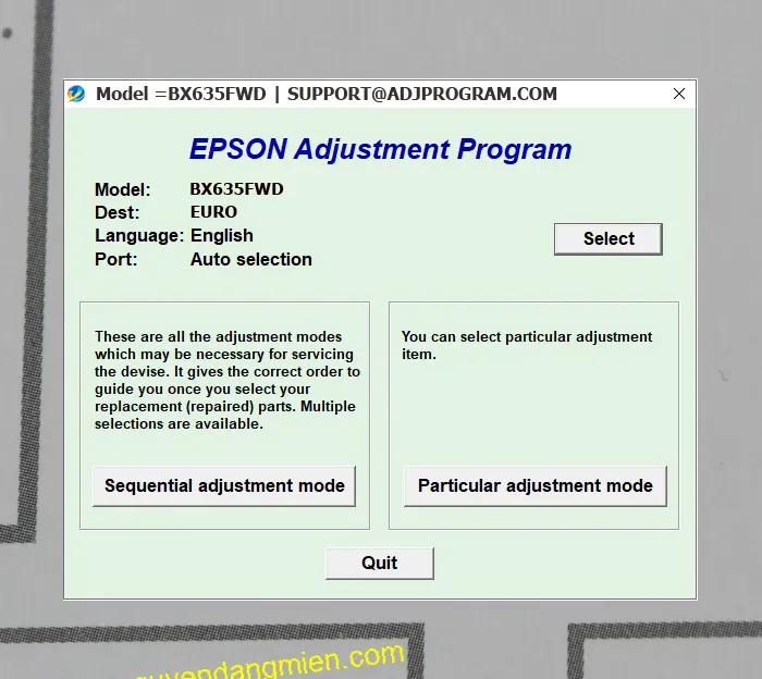 Epson BX635FWD AdjProg