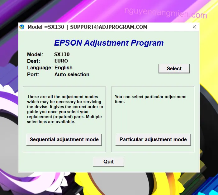 Epson Stylus SX130 AdjProg