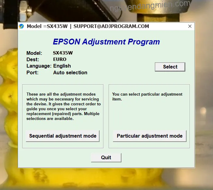 Epson SX435W AdjProg