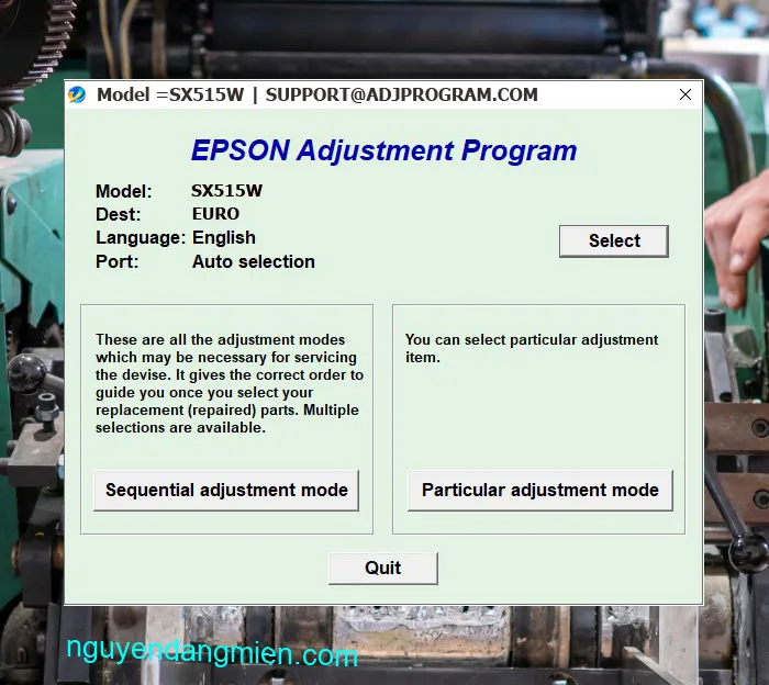 Epson SX515W AdjProg