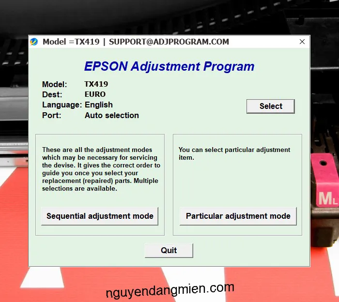 Epson TX419 AdjProg