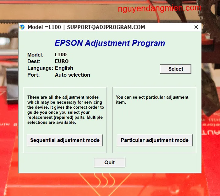 Epson L100 AdjProg