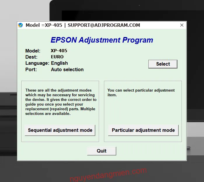 Epson XP-405 AdjProg