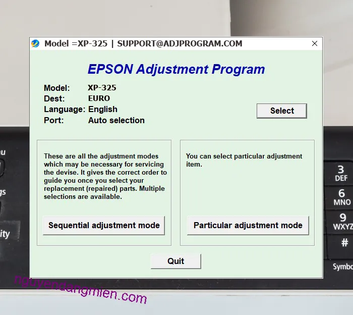 Epson XP-325 AdjProg