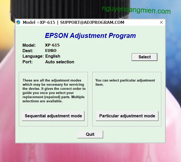 Epson XP-615 AdjProg