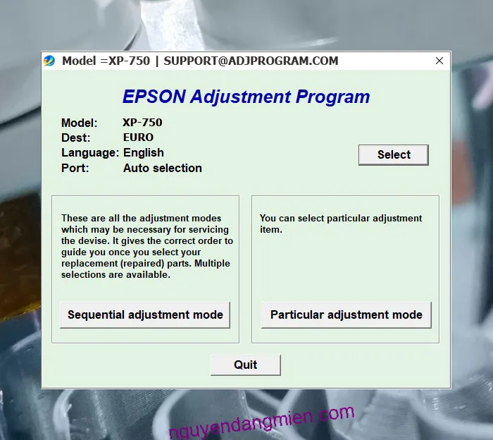 Epson XP-750 AdjProg
