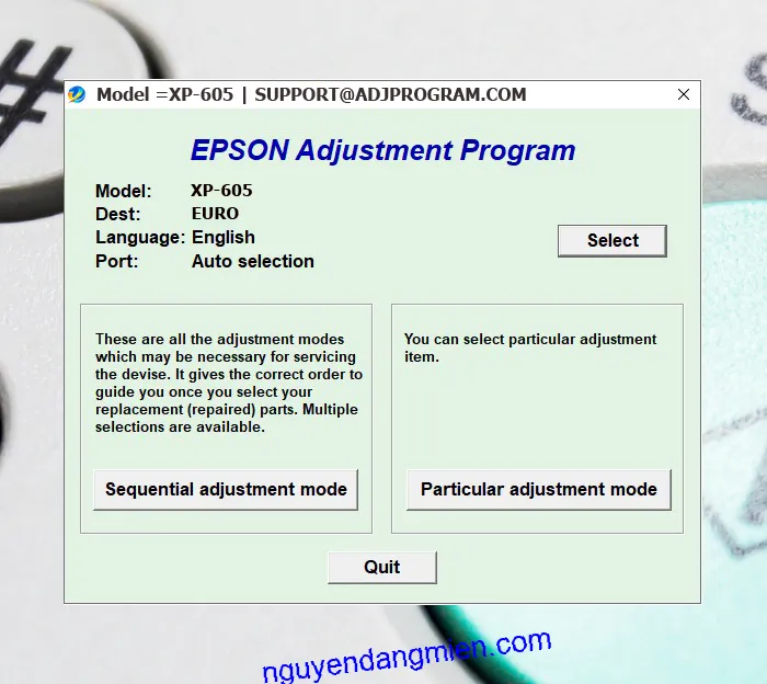 Epson XP-605 AdjProg