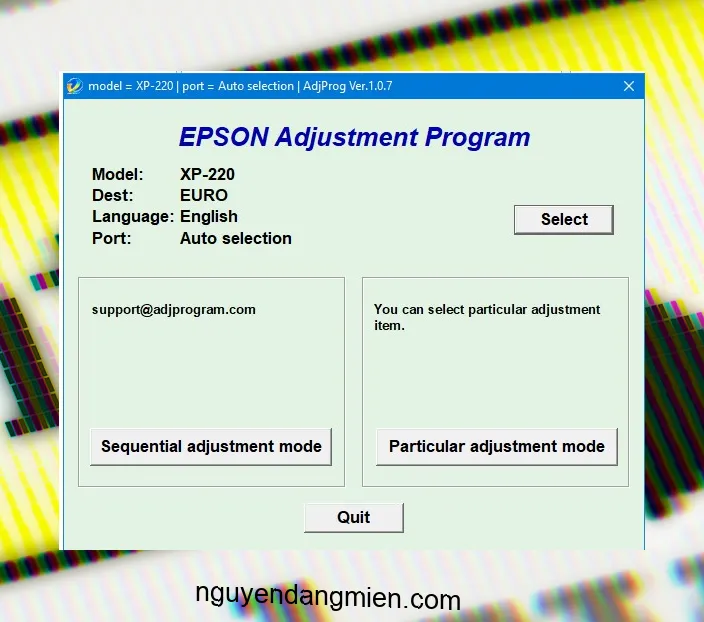 Epson XP-220 AdjProg