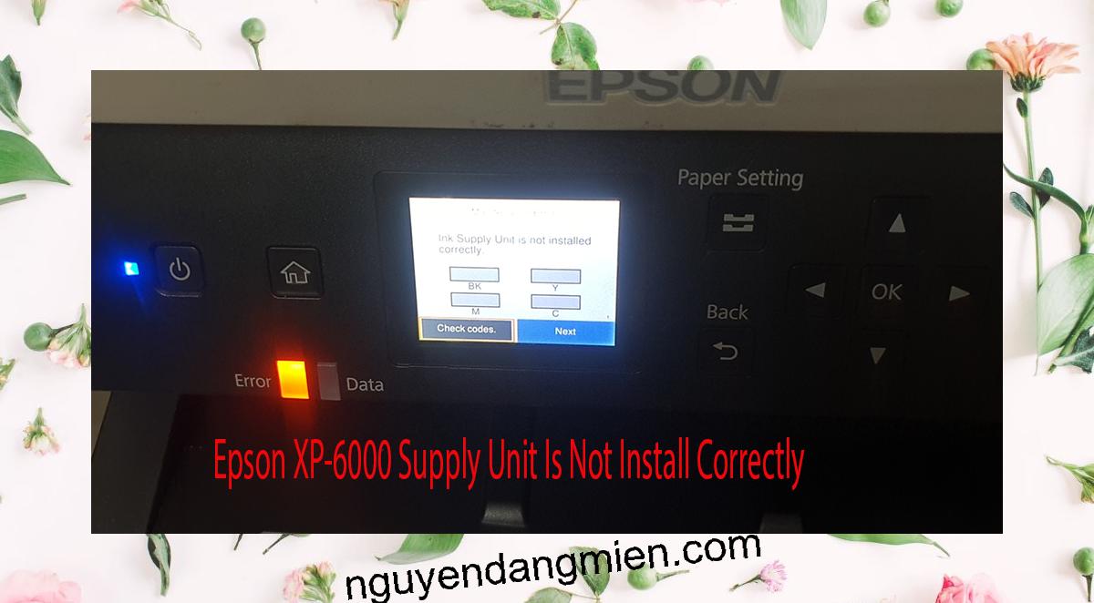 Epson XP-6000 Supplies Unit Is Not Install Correctly