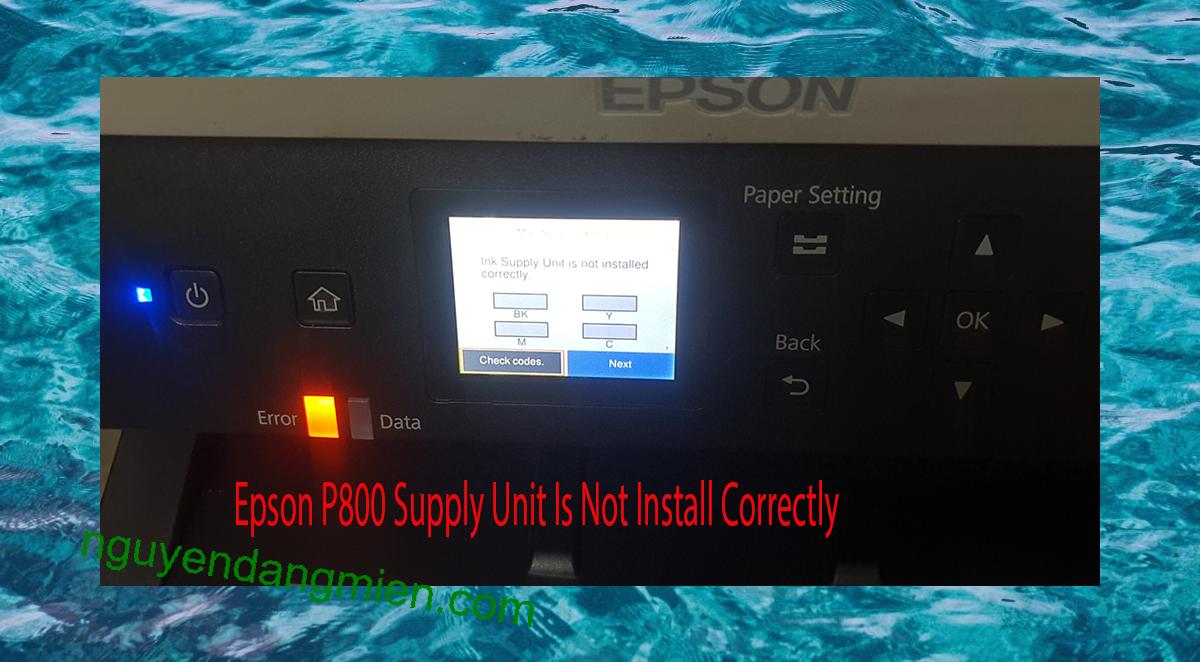 Epson P800 Supplies Unit Is Not Install Correctly