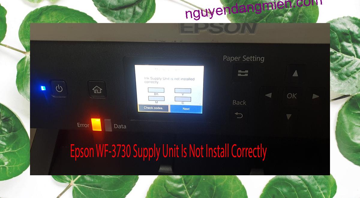 Epson WF-3730 Supplies Unit Is Not Install Correctly