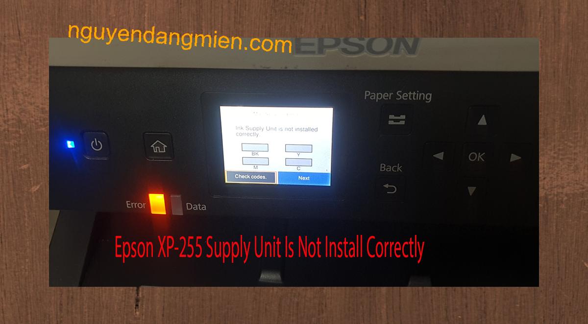 Epson XP-255 Supplies Unit Is Not Install Correctly