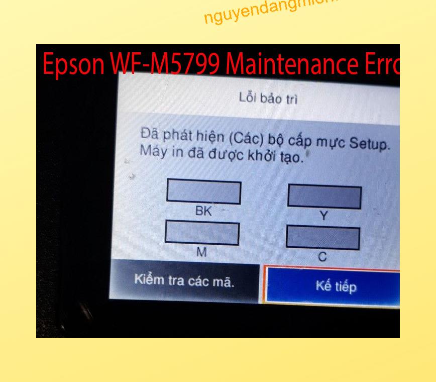 Epson WF-M5799 Lỗi Bảo Trì: Đã phát hiện (Các) bộ cấp mực Setup. Máy in đã được khởi tạo.