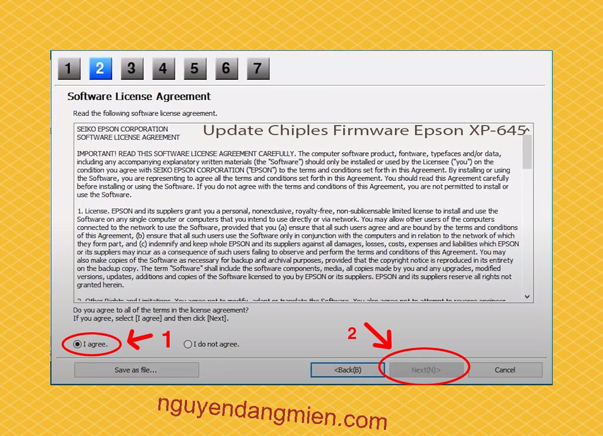 Update Chipless Firmware Epson XP-645 5