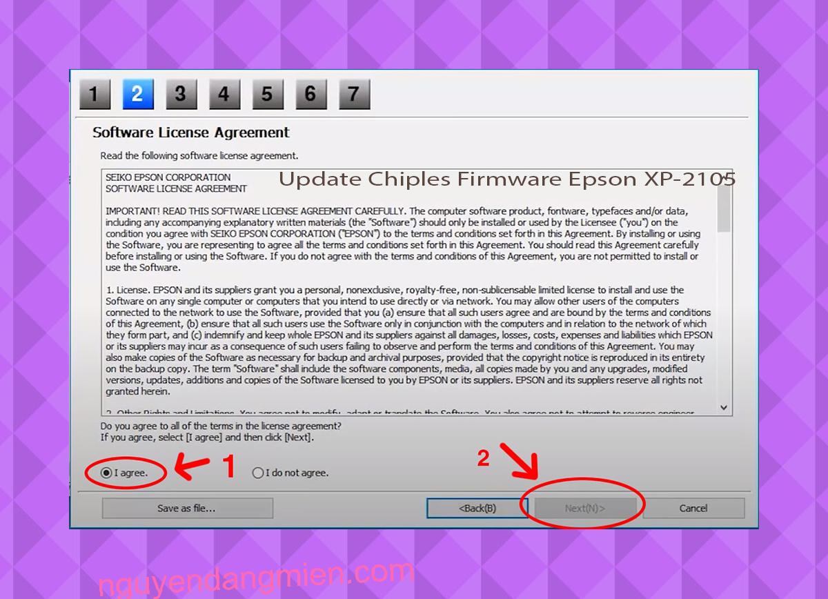 Update Chipless Firmware Epson XP-2105 5