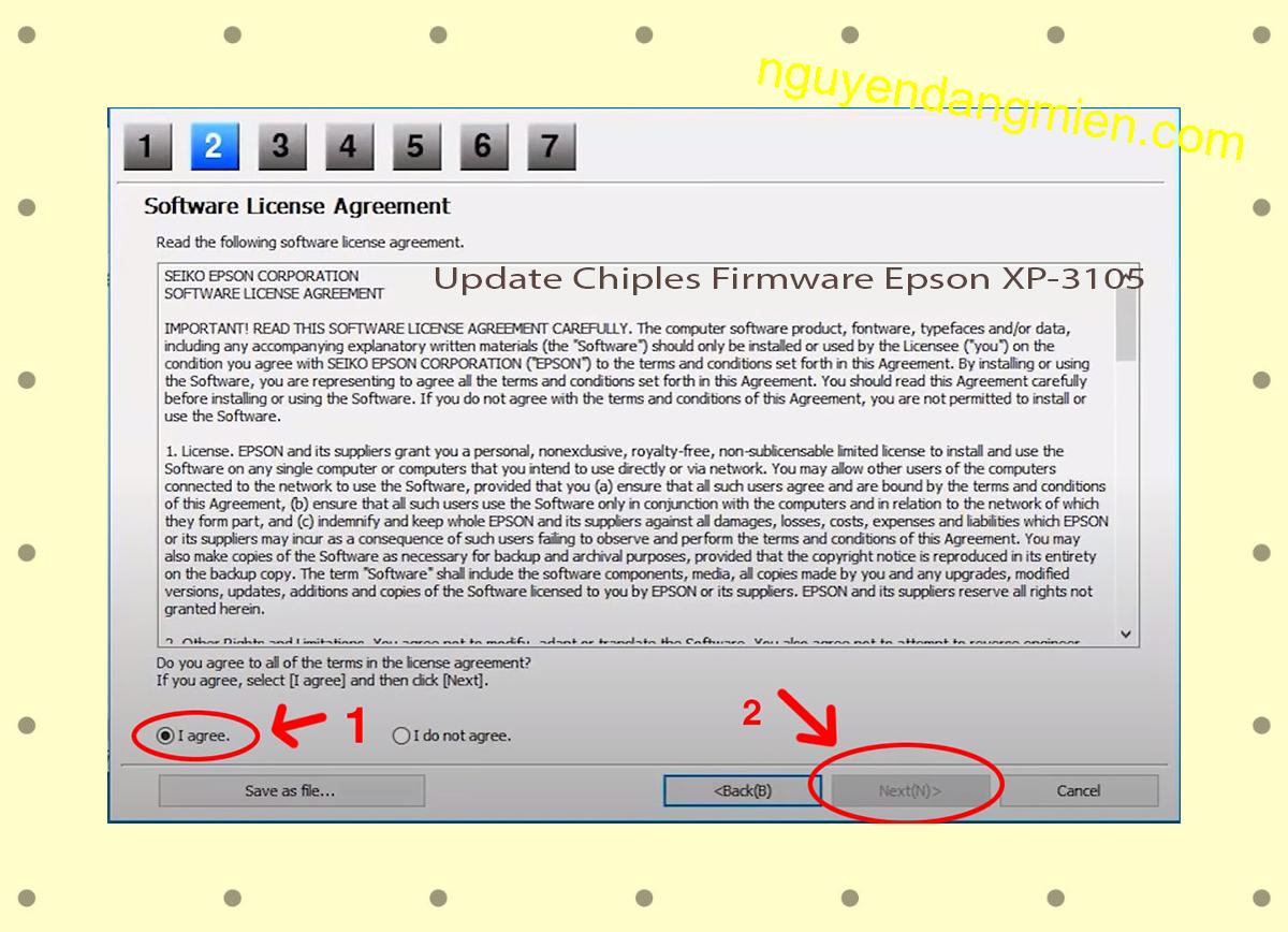 Update Chipless Firmware Epson XP-3105 5