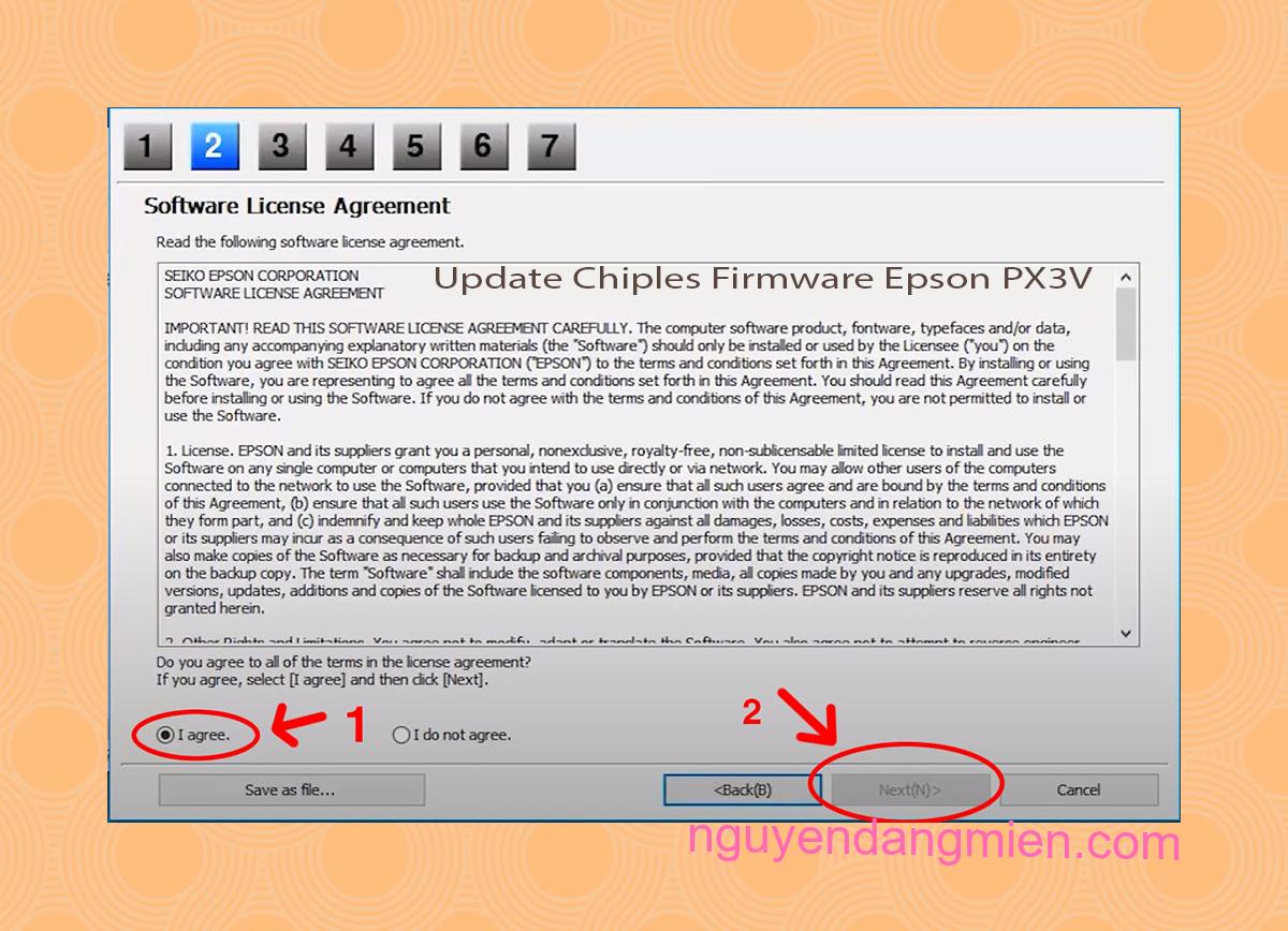 Update Chipless Firmware Epson PX3V 5