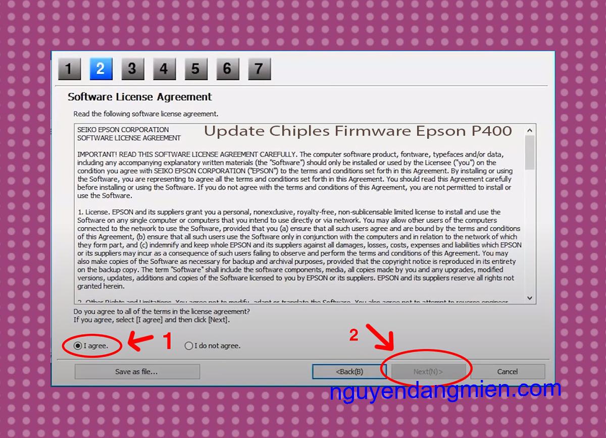 Update Chipless Firmware Epson P400 5
