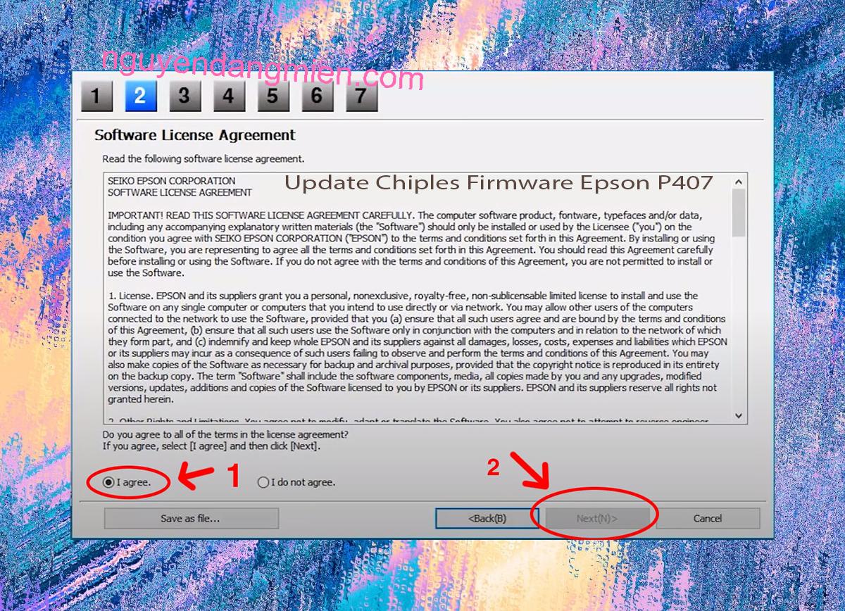 Update Chipless Firmware Epson P407 5
