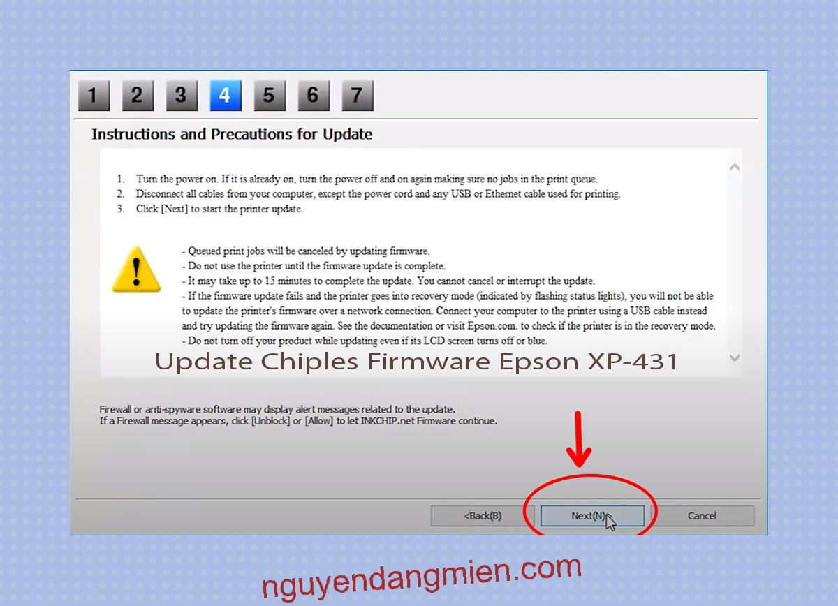 Update Chipless Firmware Epson XP-431 6