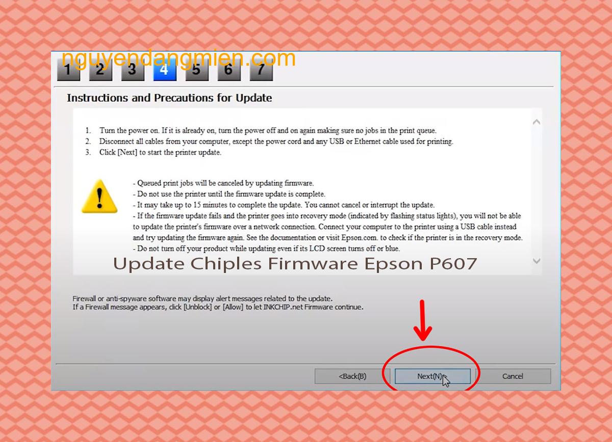 Update Chipless Firmware Epson P607 6