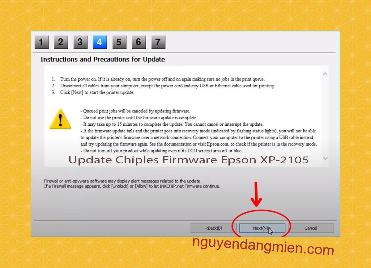 Update Chipless Firmware Epson XP-2105 6