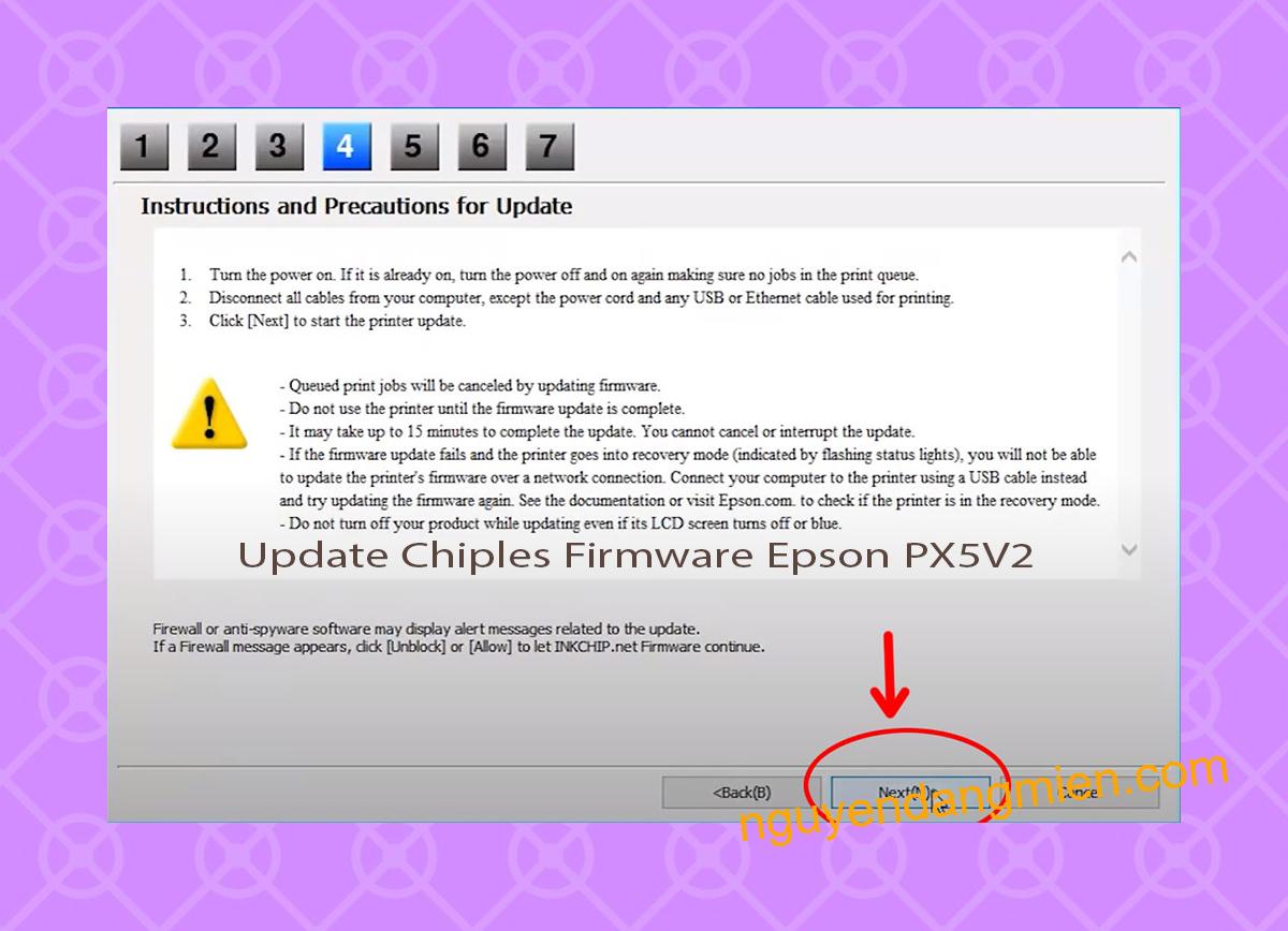 Update Chipless Firmware Epson PX5V2 6