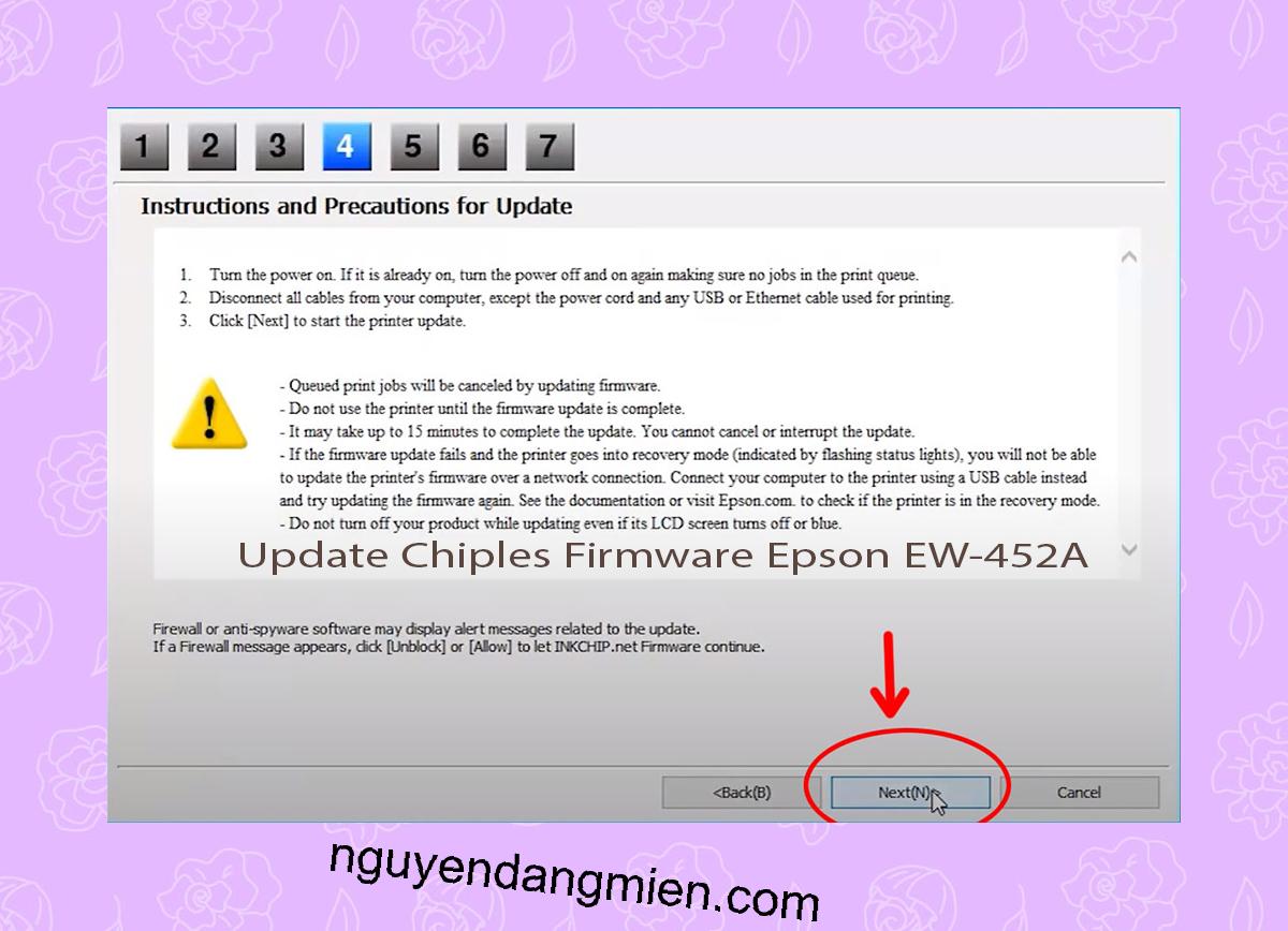 Update Chipless Firmware Epson EW-452A 6