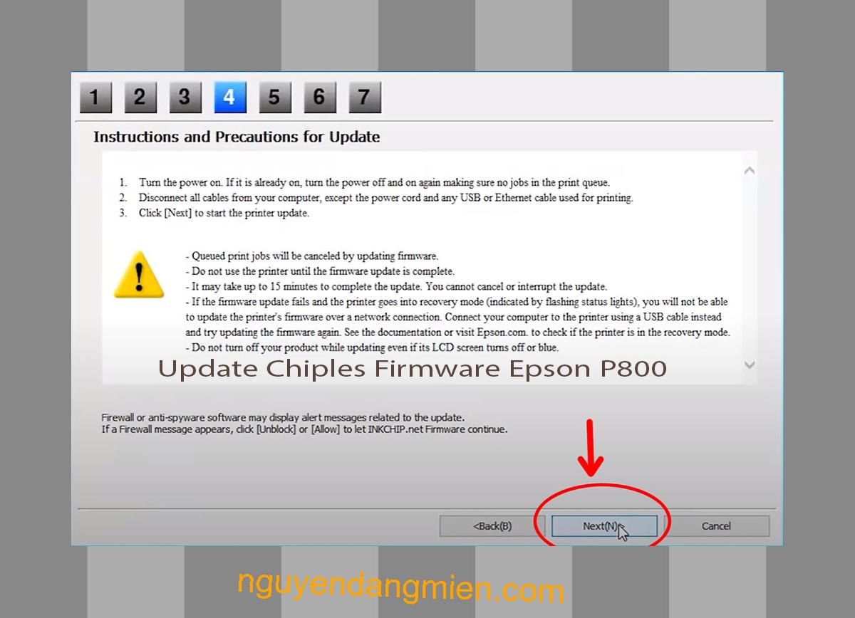 Update Chipless Firmware Epson P800 6