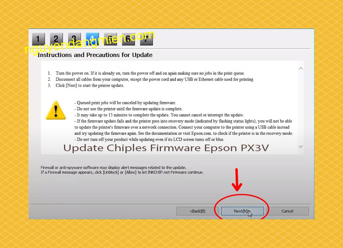 Update Chipless Firmware Epson PX3V 6