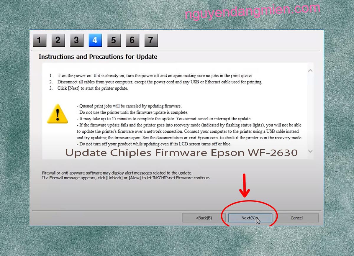 Update Chipless Firmware Epson WF-2630 6