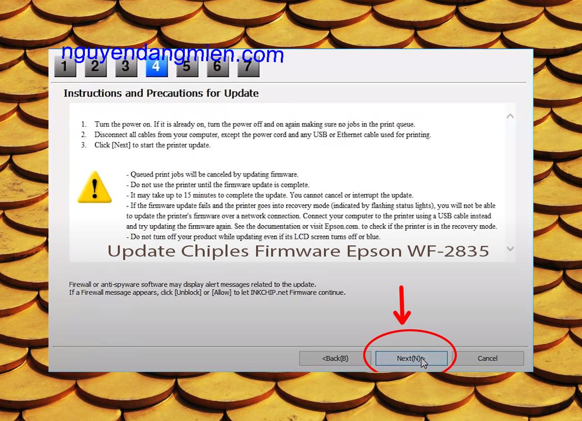 Update Chipless Firmware Epson WF-2835 6