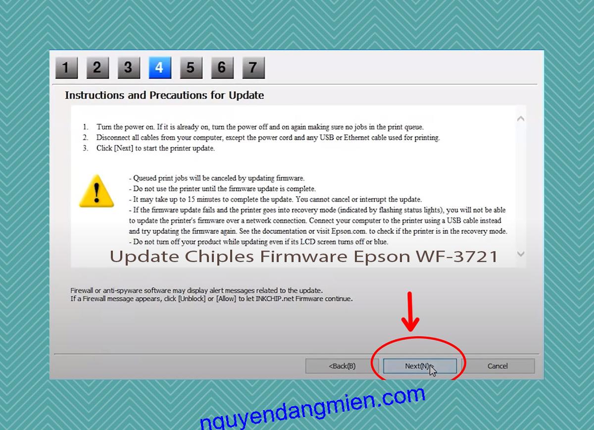Update Chipless Firmware Epson WF-3721 6