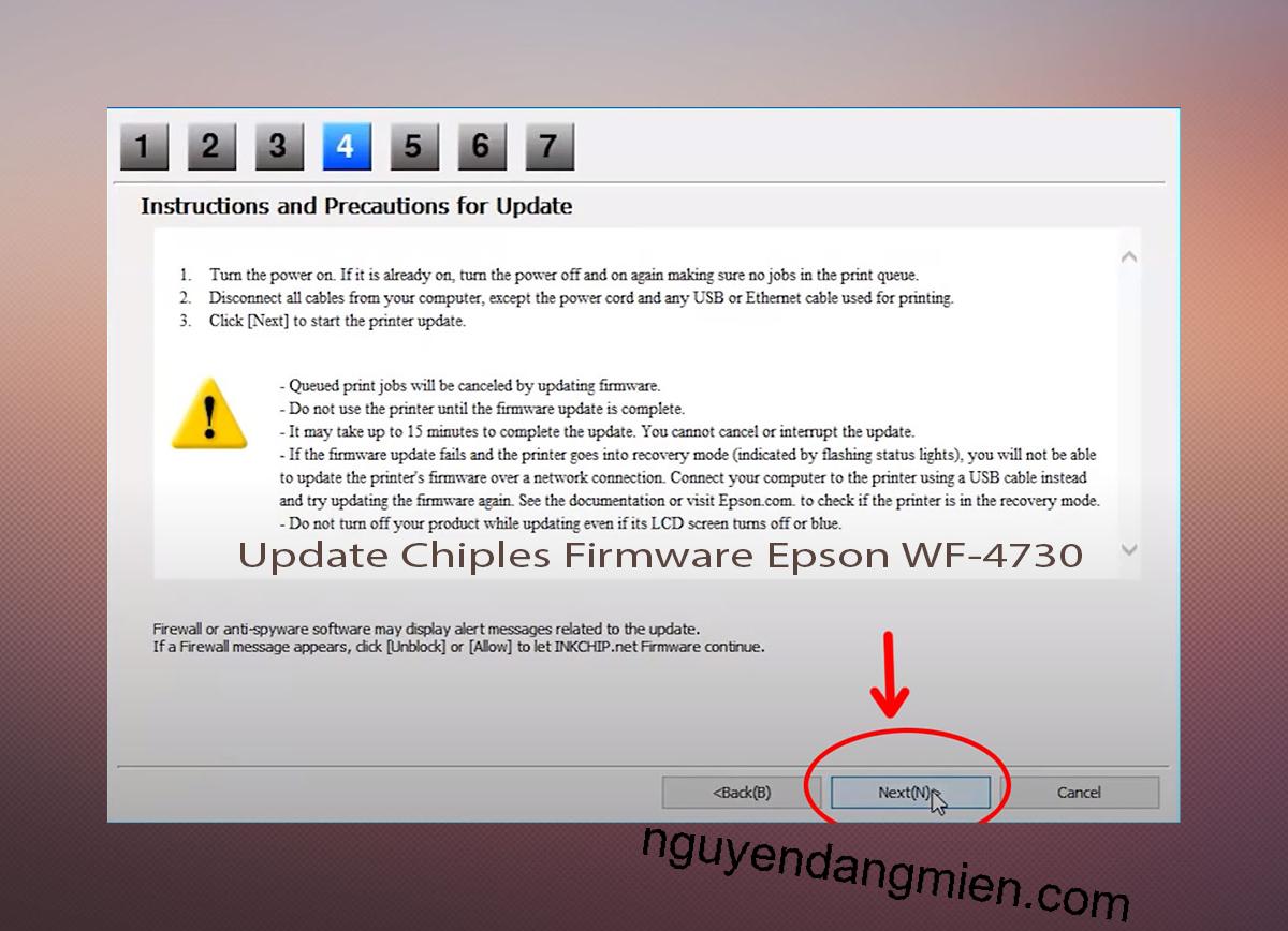 Update Chipless Firmware Epson WF-4730 6