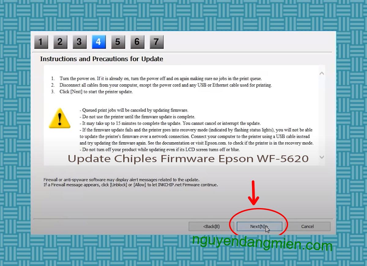 Update Chipless Firmware Epson WF-5620 6