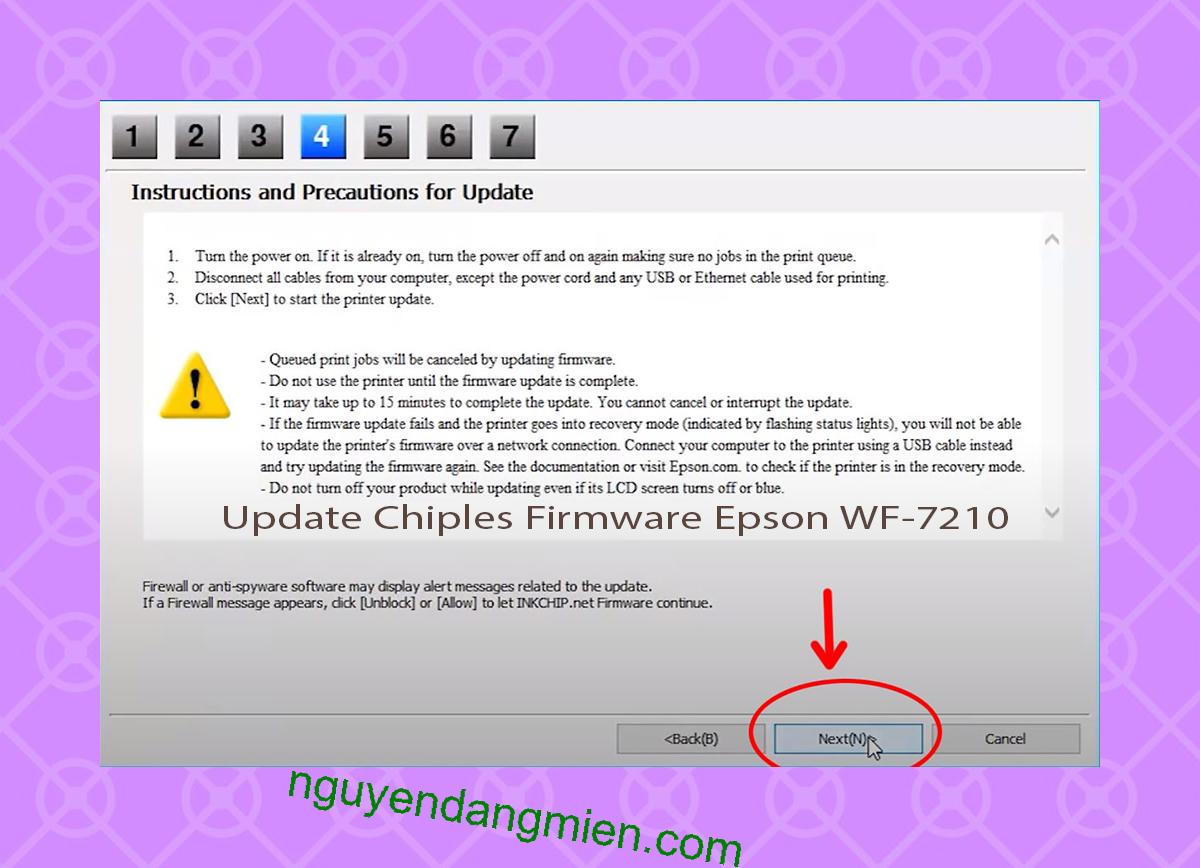 Update Chipless Firmware Epson WF-7210 6