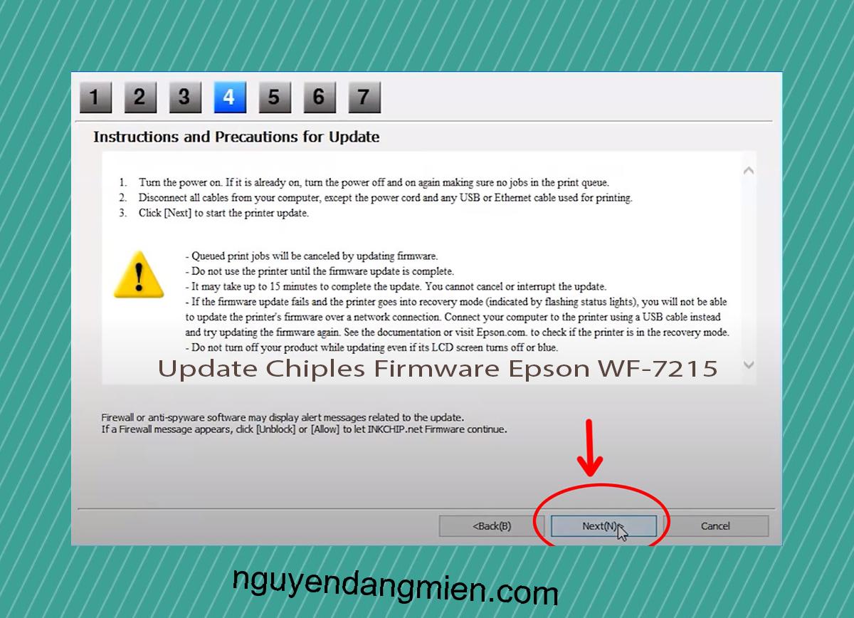 Update Chipless Firmware Epson WF-7215 6