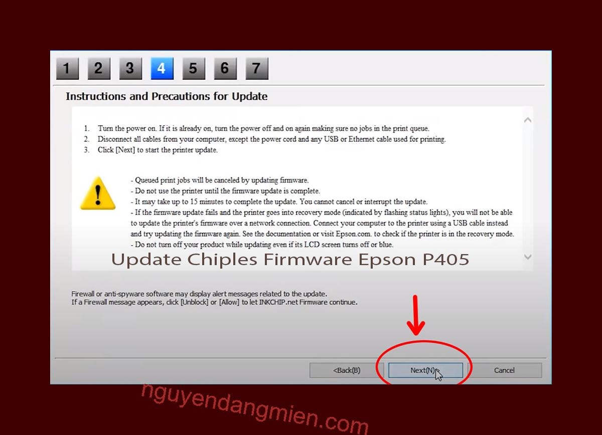 Update Chipless Firmware Epson P405 6