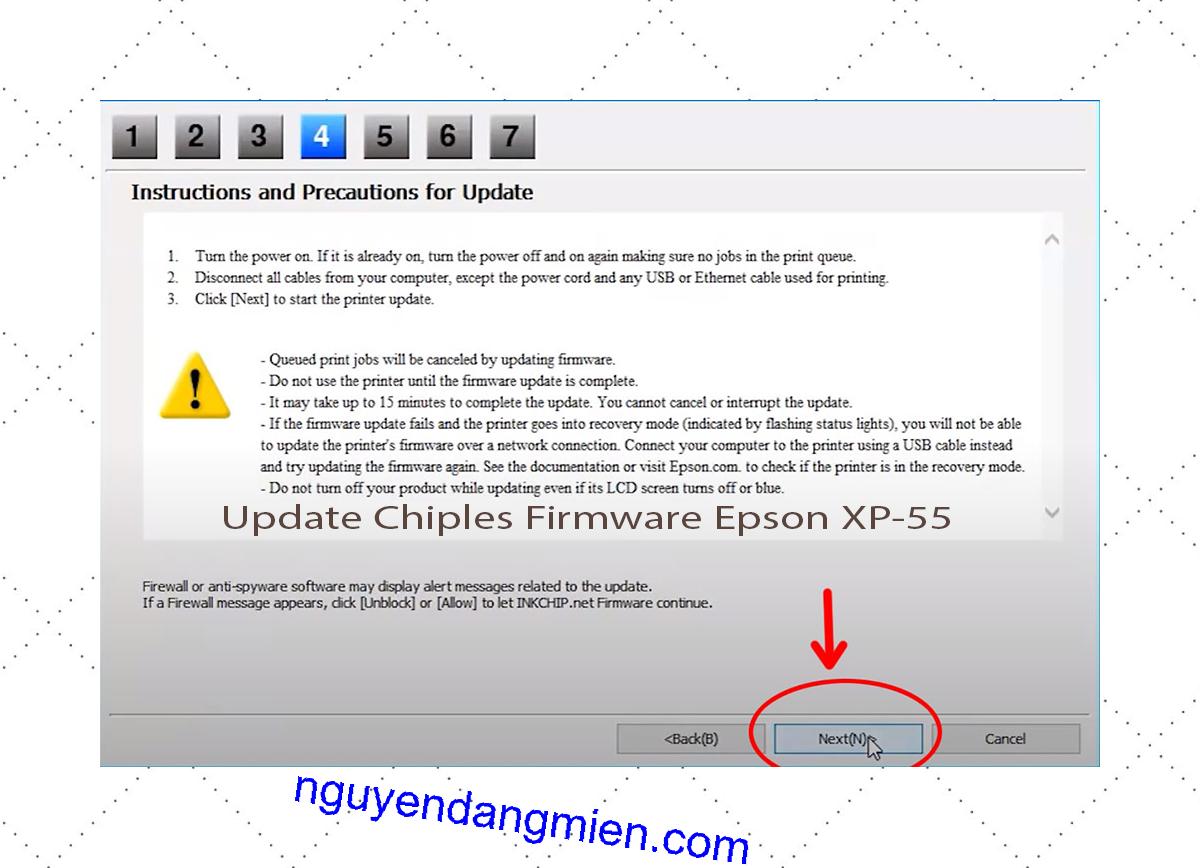 Update Chipless Firmware Epson XP-55 6